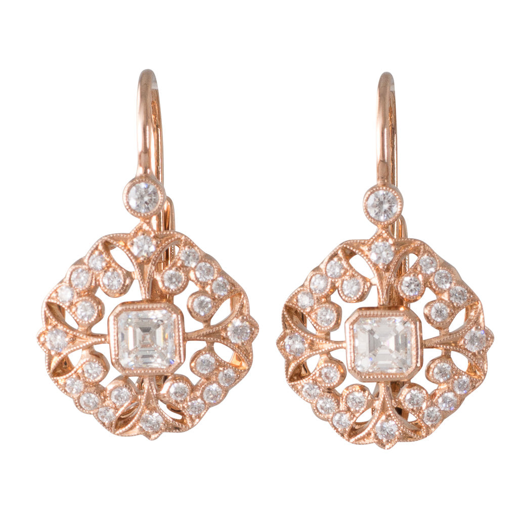 Rose Gold Diamond Earrings