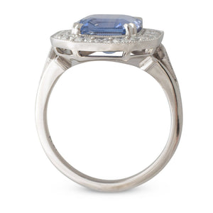 Platinum Sapphire and Diamond Ring