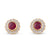 A Pair of Ruby and Diamond Studs