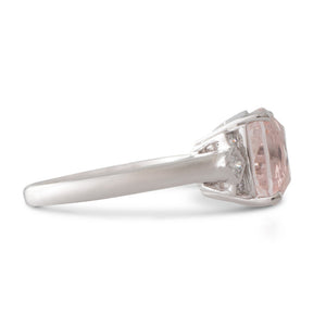 A Morganite and Diamond Ring