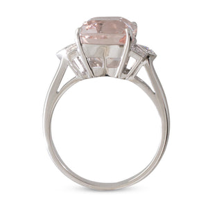 A Morganite and Diamond Ring