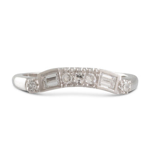 Platinum Curved Diamond Band