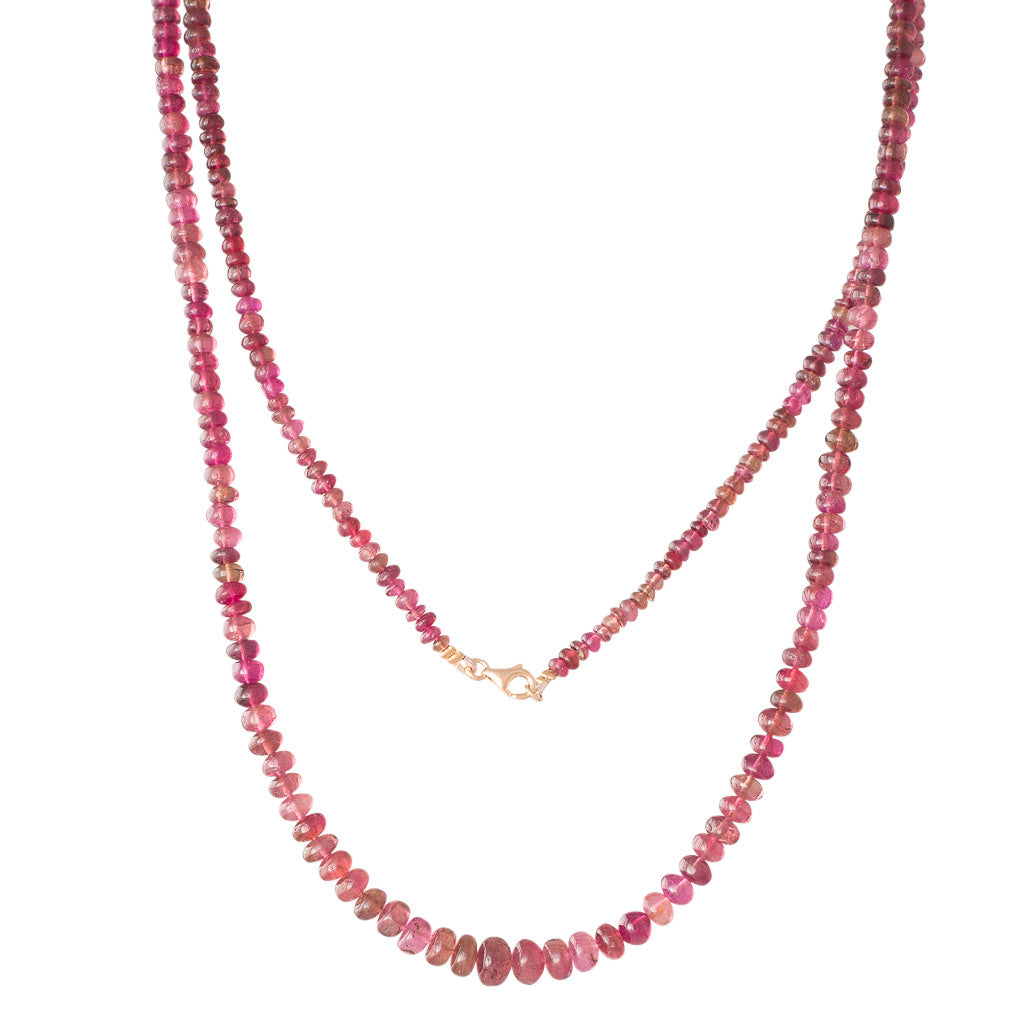 Polished Tourmaline Bead Necklace