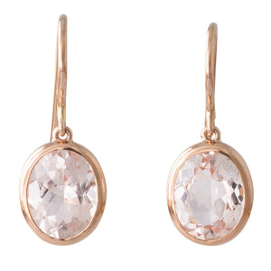 Bezel Set Morganite Drop Earrings