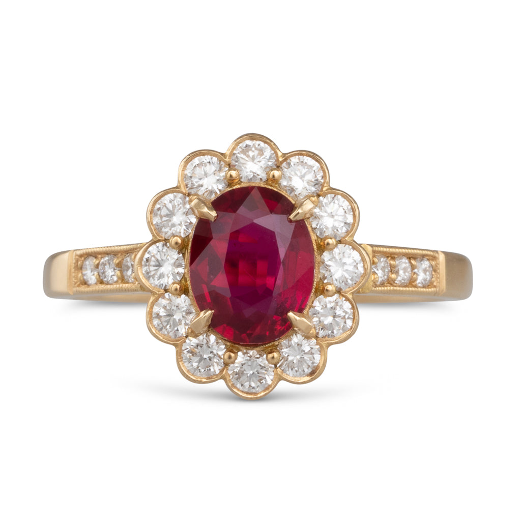 Unheated Ruby Cluster Ring