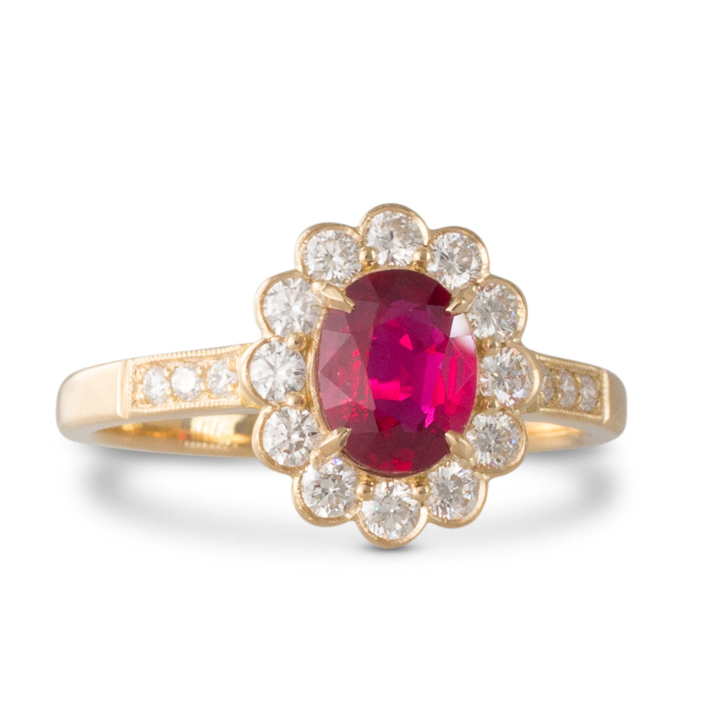 Unheated Ruby Cluster Ring