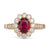 Unheated Ruby Cluster Ring