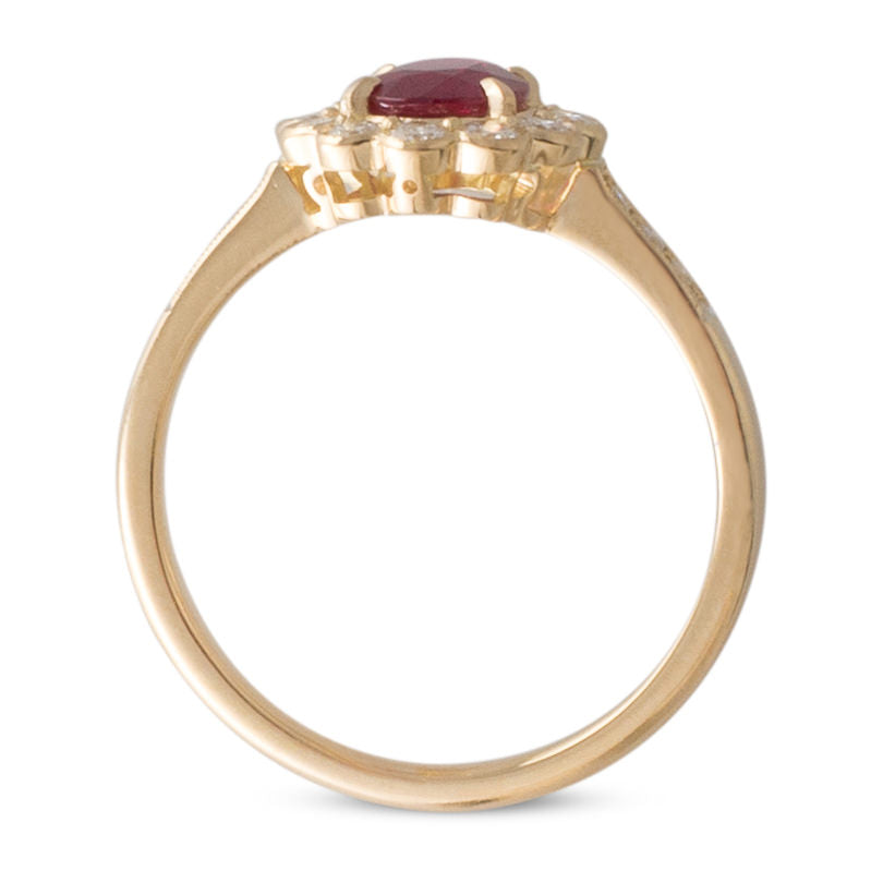 Unheated Ruby Cluster Ring