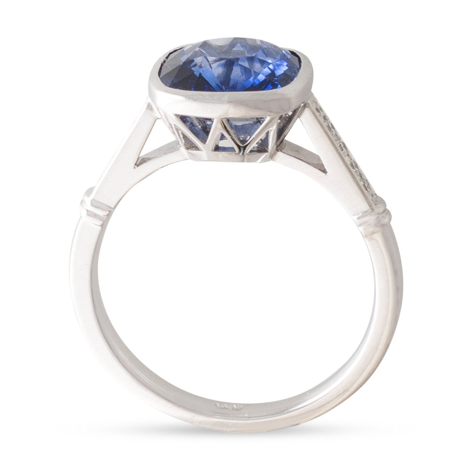 Cushion Cut Sapphire Ring