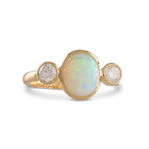 Opal & Diamond Ring