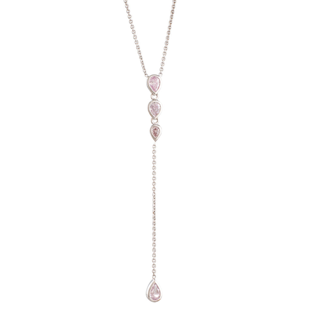 Pink Diamond Lariat Necklet