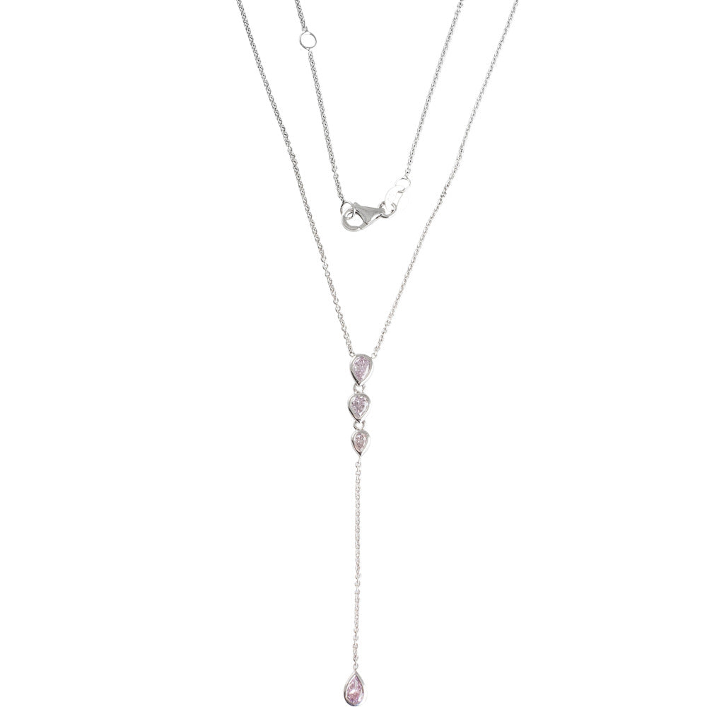 Pink Diamond Lariat Necklet