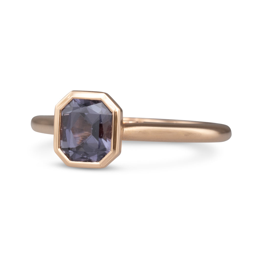 Rose Gold Violet Spinel Ring