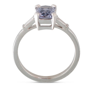 Purple-Grey Spinel & Diamond Ring