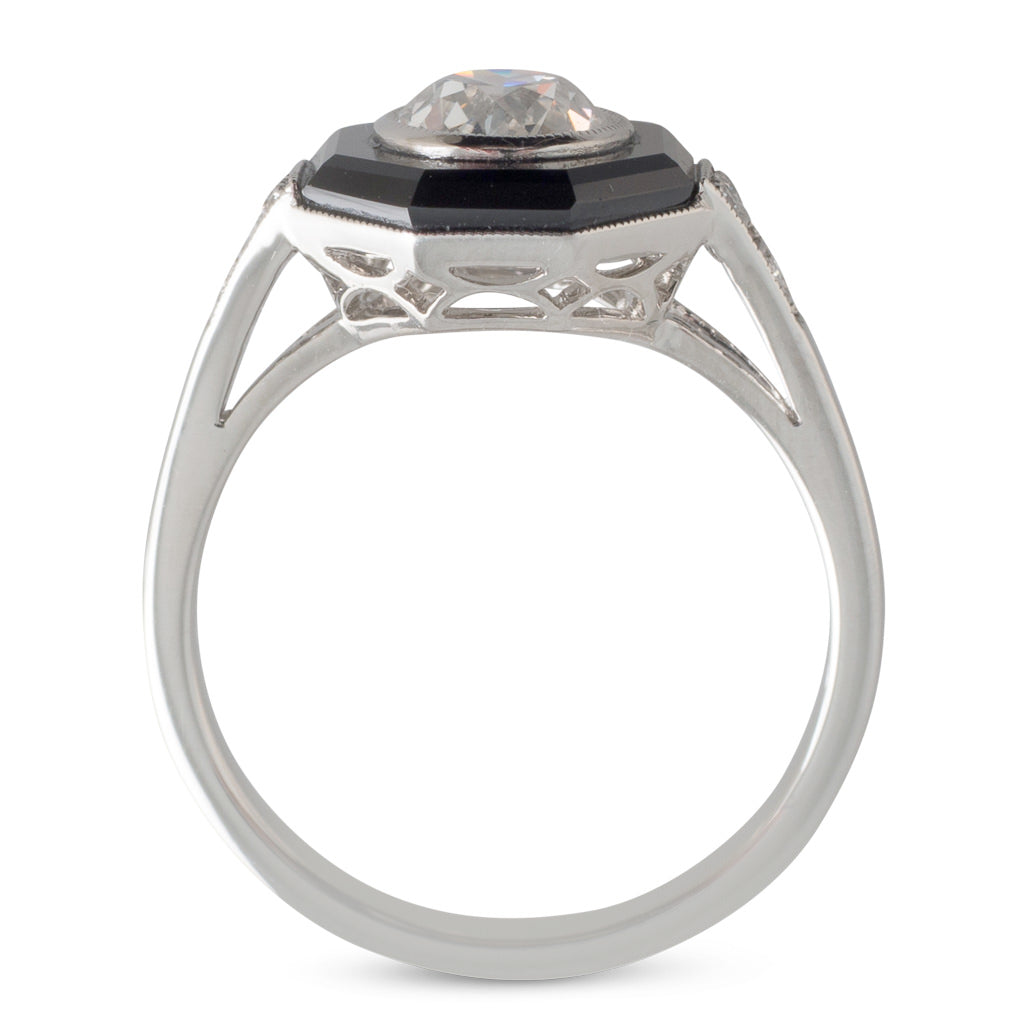 0.83ct Onyx & Diamond Ring