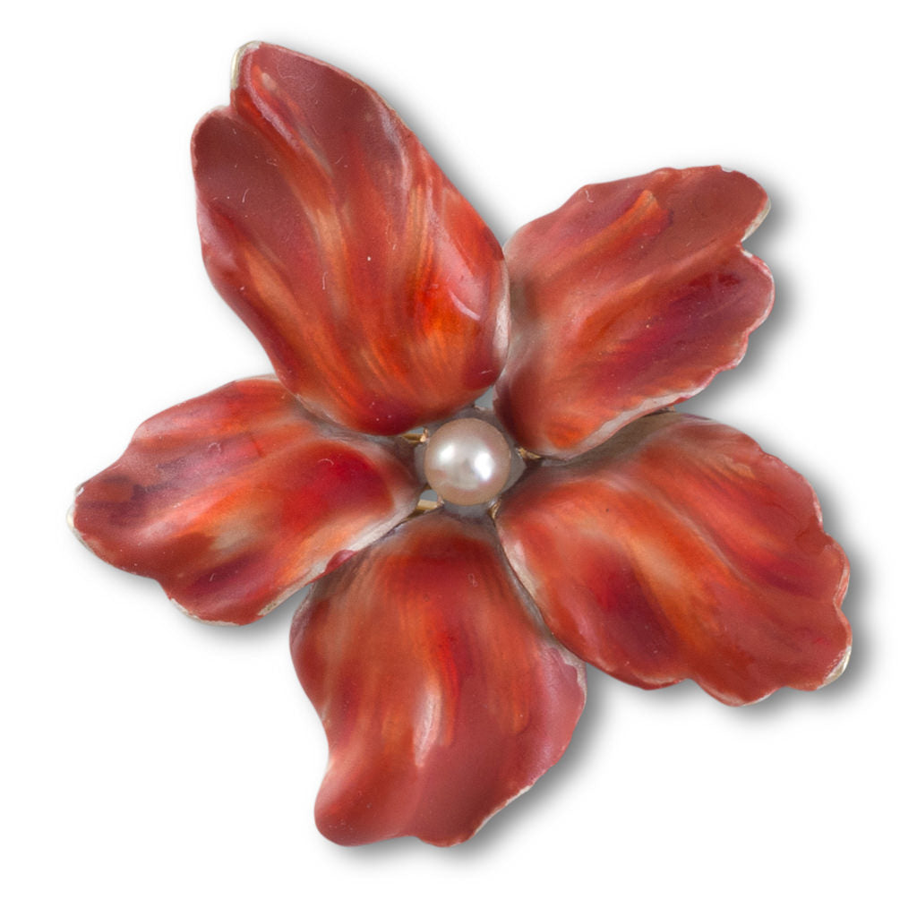 Crimson Enamel Flower