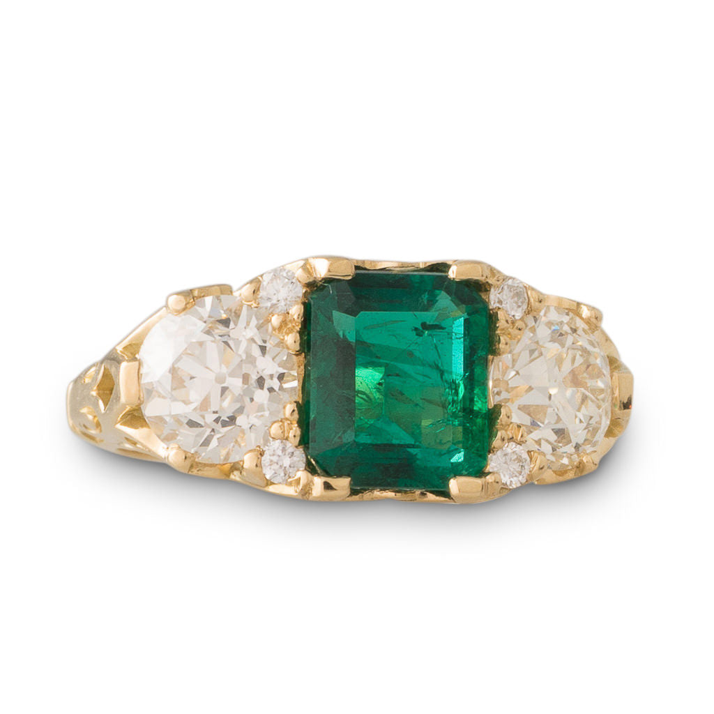 Zambian Emerald & Diamond Ring