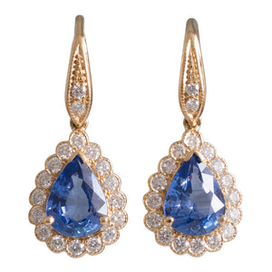 Sapphire & Diamond Drop Earrings