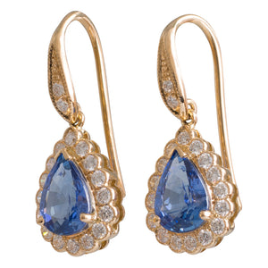 Sapphire & Diamond Drop Earrings