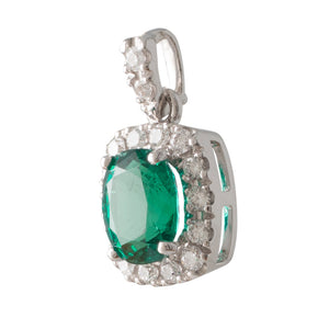 Emerald & Diamond Cluster Pendant