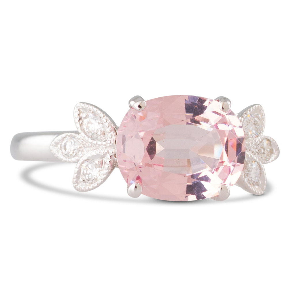 Pink Spinel and Diamond Ring