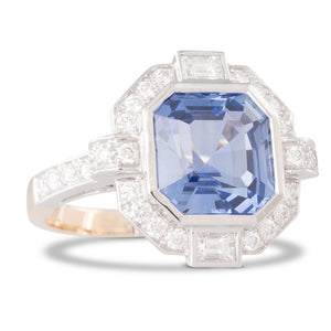 Sri Lankan Sapphire &  Diamond Ring