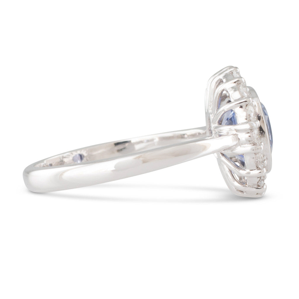 Sapphire and Diamond Cluster ring