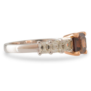 Cognac Asscher Cut Diamond Ring