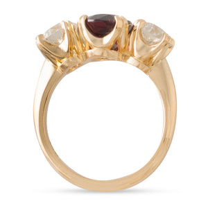 Unheated Spinel & Diamond Ring