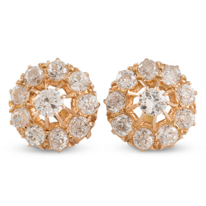 Diamond Cluster Stud Earrings