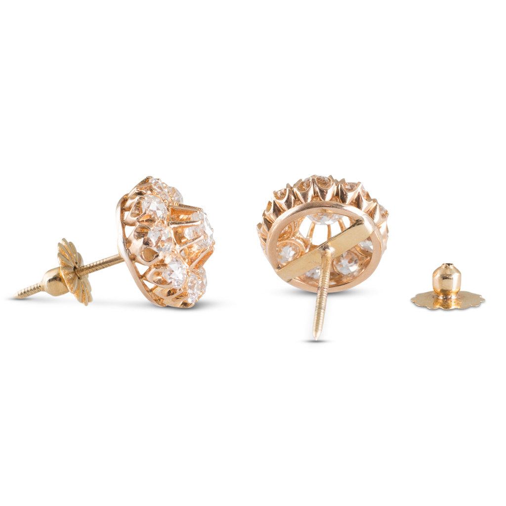 Diamond Cluster Stud Earrings