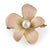 Enamel and Pearl Flower Brooch