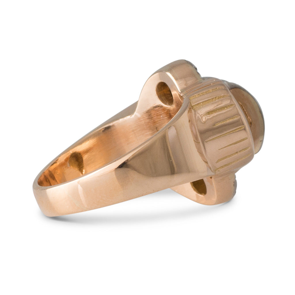 Rose Gold Retro Ring with Diamonds