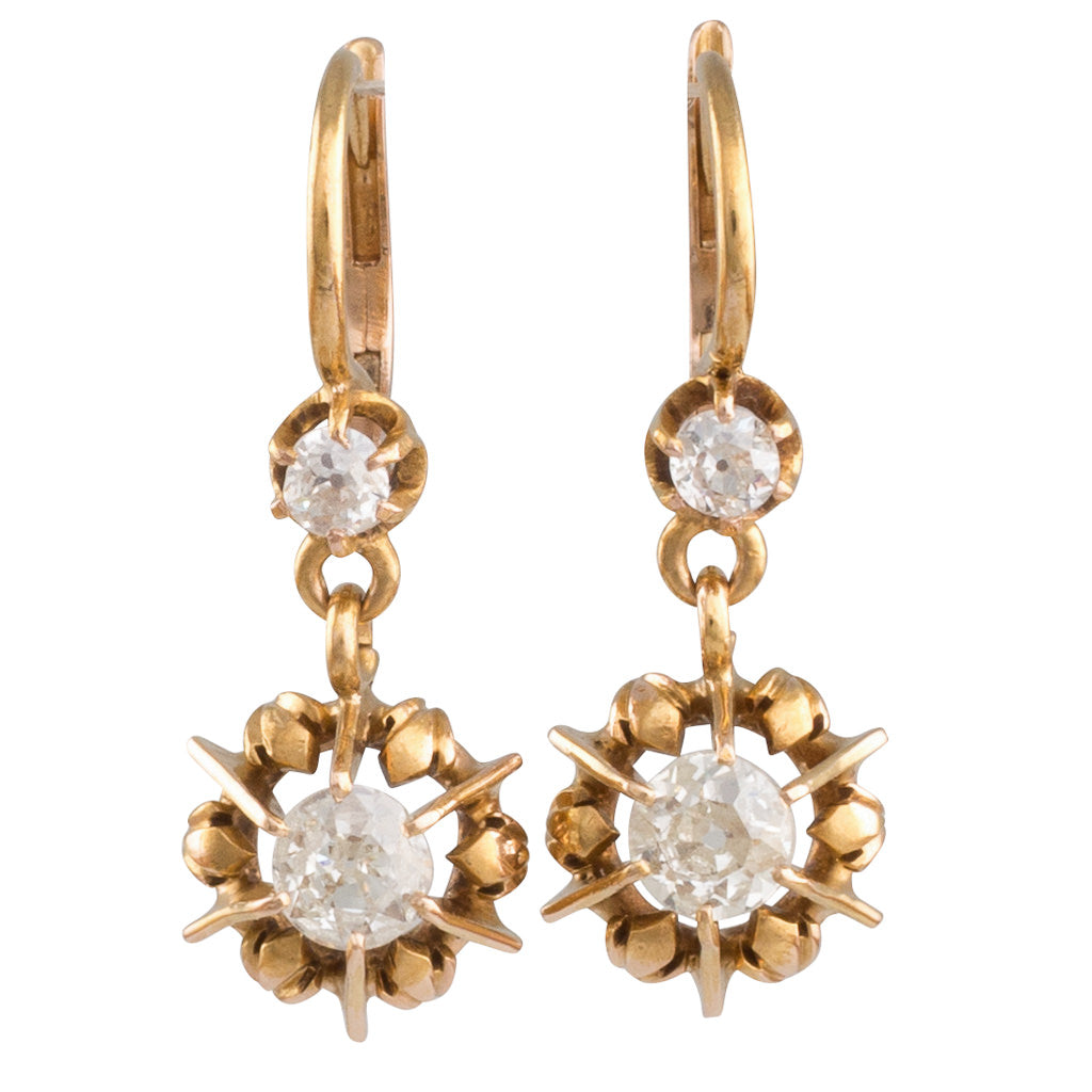 Antique Diamond Drop Earrings