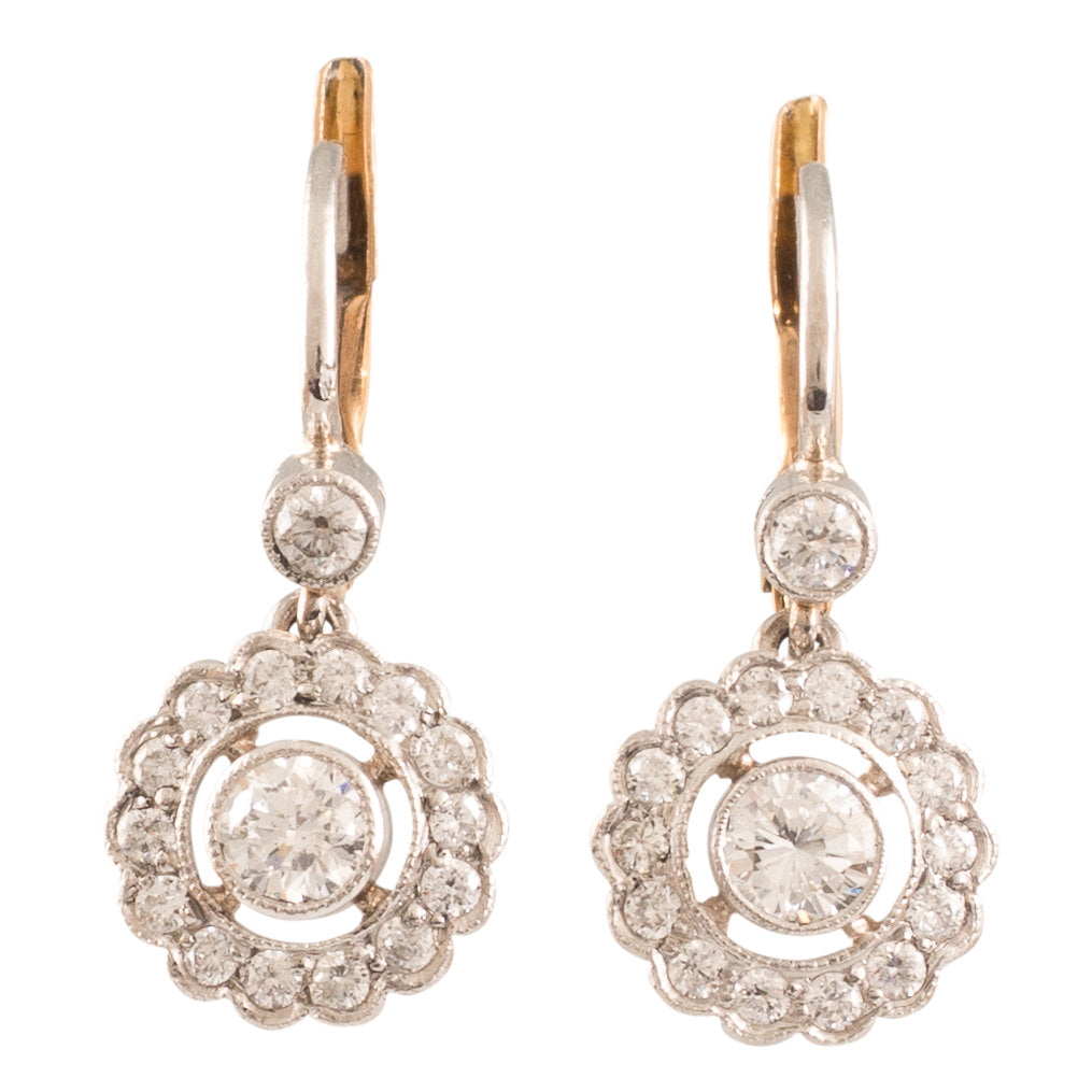 Floral Diamond Cluster Earrings