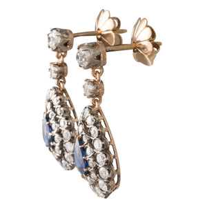 Sapphire & Diamond Cluster Earrings