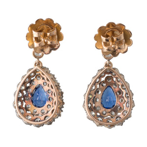 Sapphire & Diamond Cluster Earrings