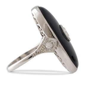 Art Deco Onyx and Diamond Ring