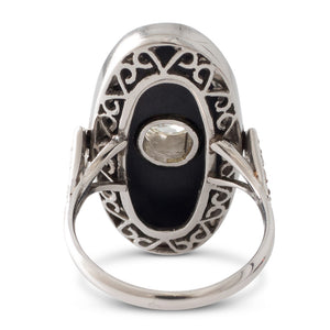 Art Deco Onyx and Diamond Ring