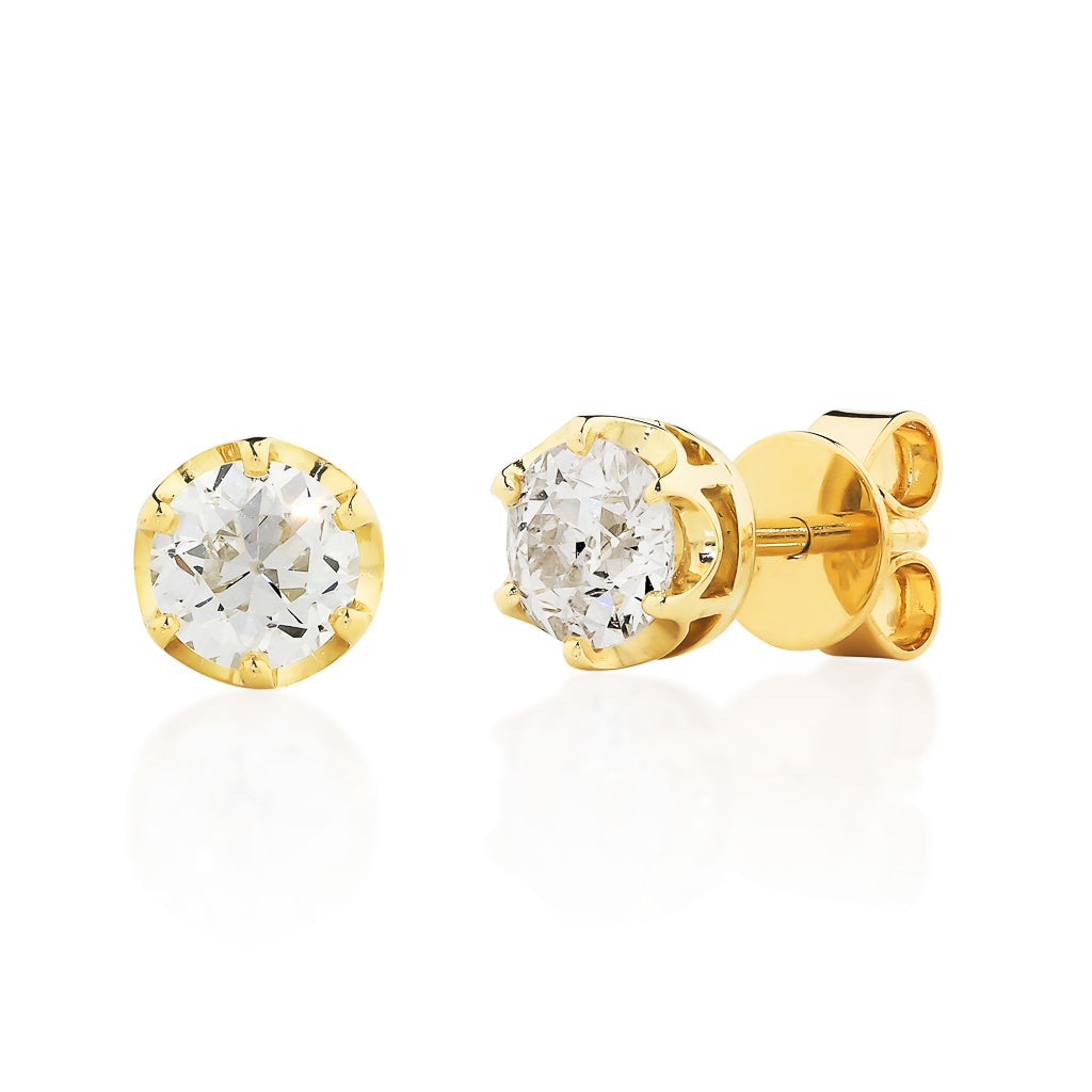 Old European Cut Diamond Studs