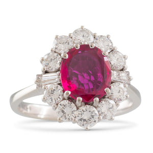 Ruby & Diamond Cluster Ring
