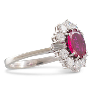 Ruby & Diamond Cluster Ring