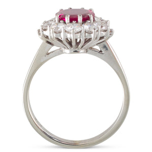 Ruby & Diamond Cluster Ring