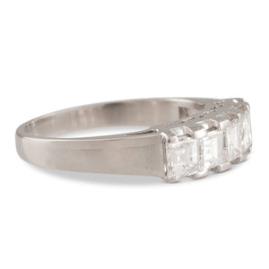 Platinum Carre Cut Diamond Ring