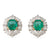 Emerald & Diamond Cluster Earrings