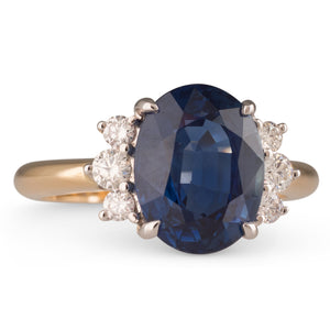 Unheated Sapphire and Diamond Ring