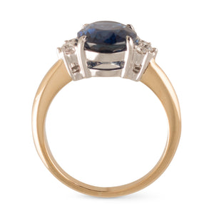 Unheated Sapphire and Diamond Ring