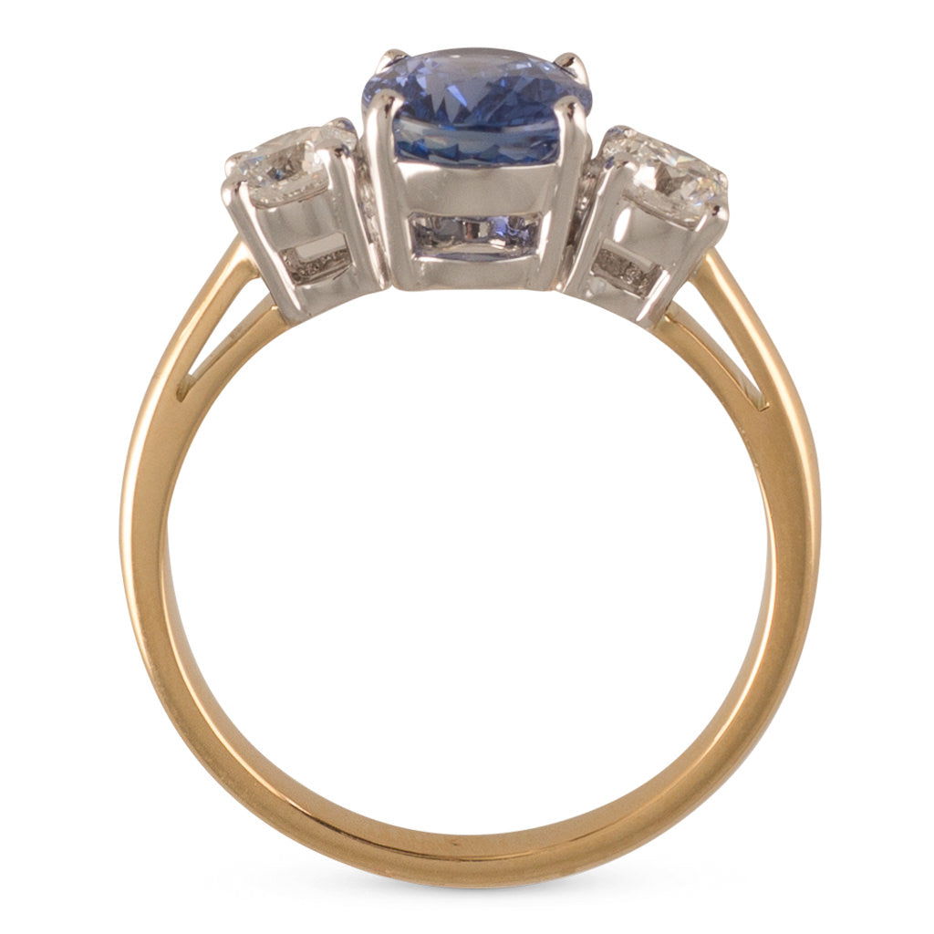 Unheated Sapphire and Diamond Ring