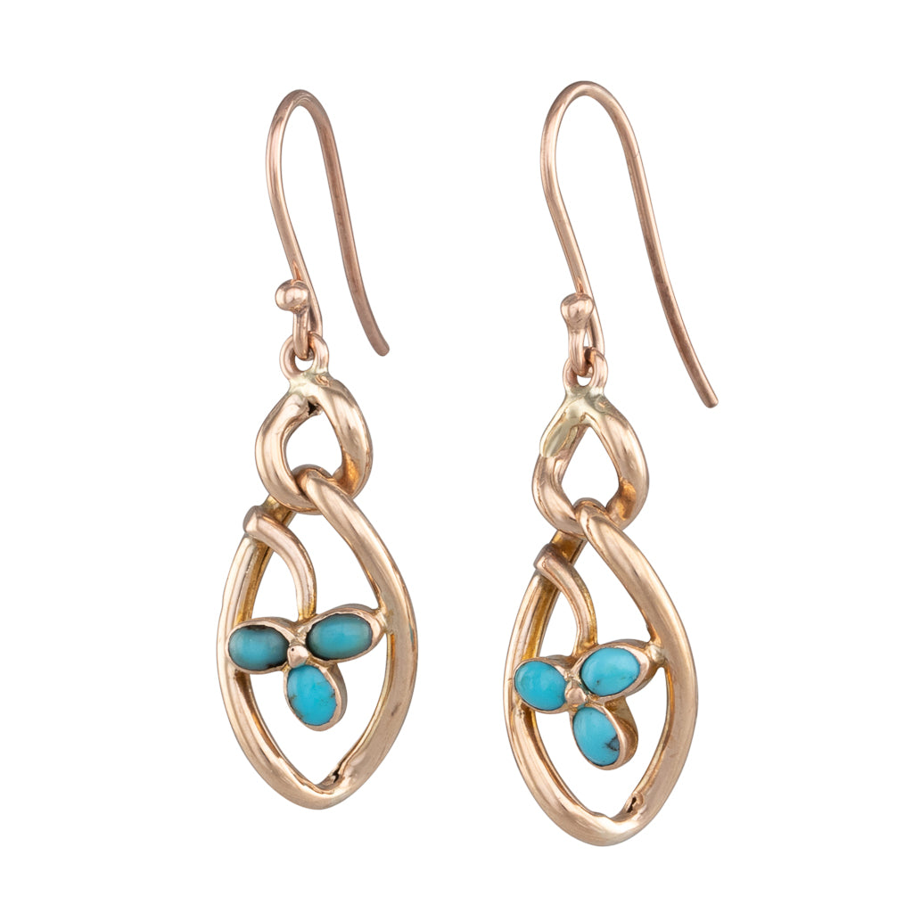 Antique Navette Turquoise Earrings
