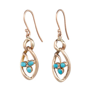 Antique Navette Turquoise Earrings